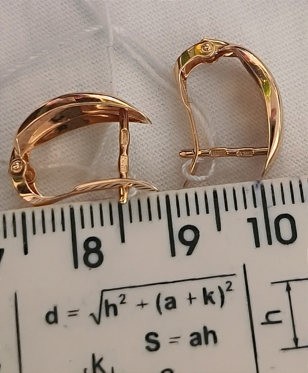 Золоті сережки в червоному золоті 585 проби - Зображення 3