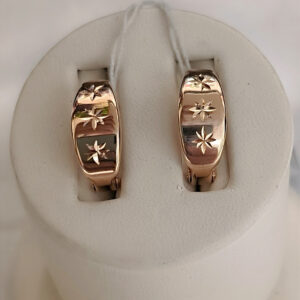 Золоті сережки в червоному золоті 585 проби