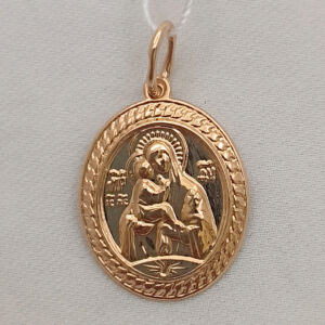 Маленька золота іконка в червоному золоті 585 проби