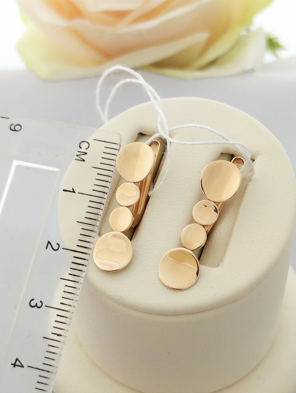 Золоті сережки без вставок - Зображення 3