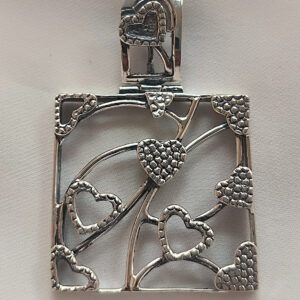 Срібний чорний кулон