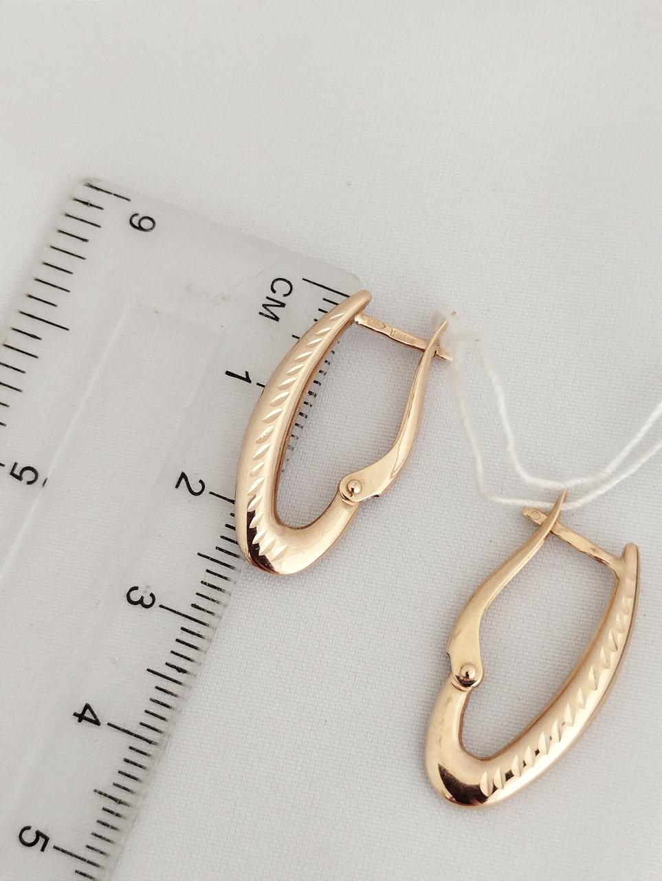 Золоті сережки без вставок - Зображення 2