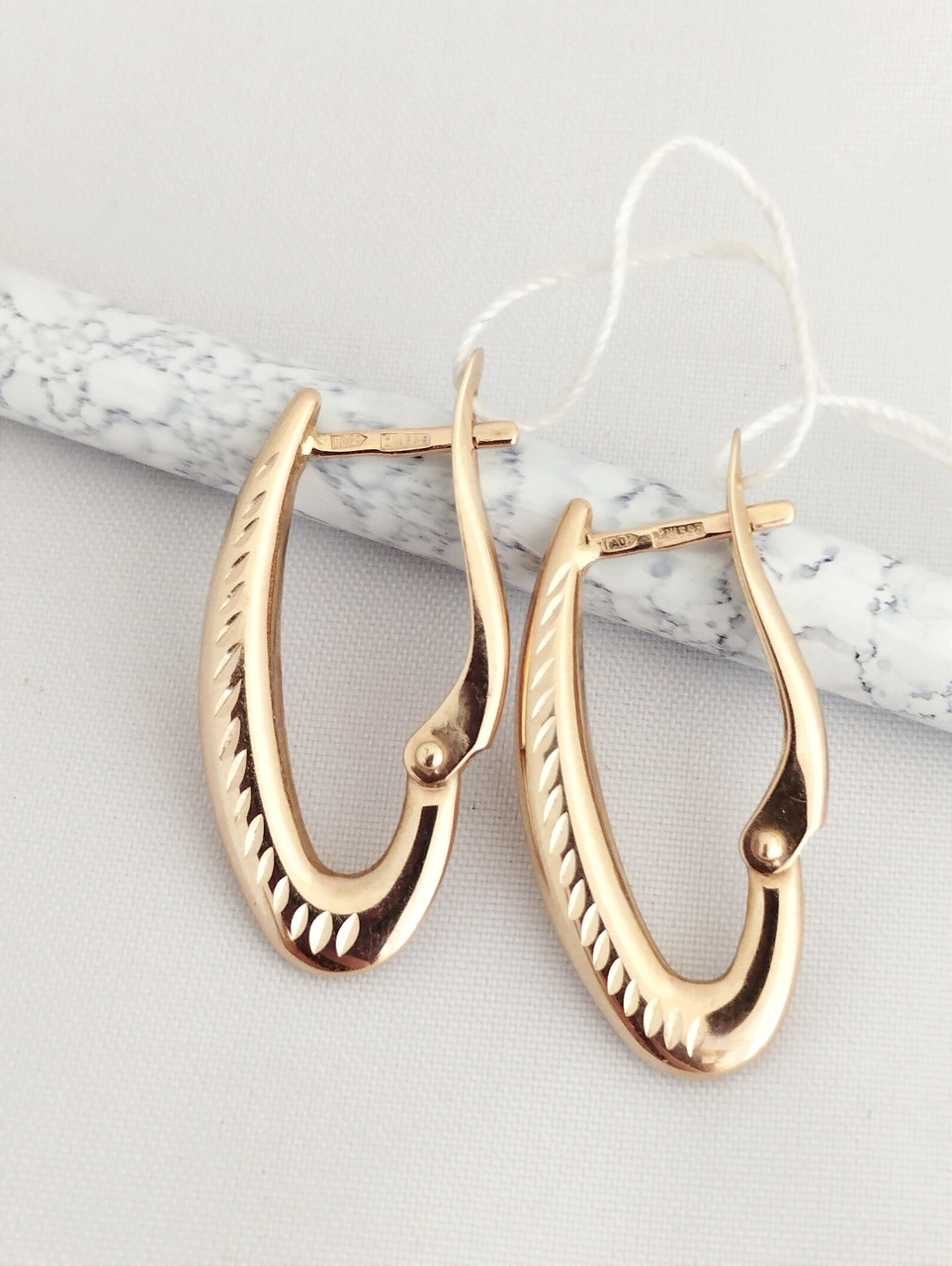 Золоті сережки без вставок - Зображення 3