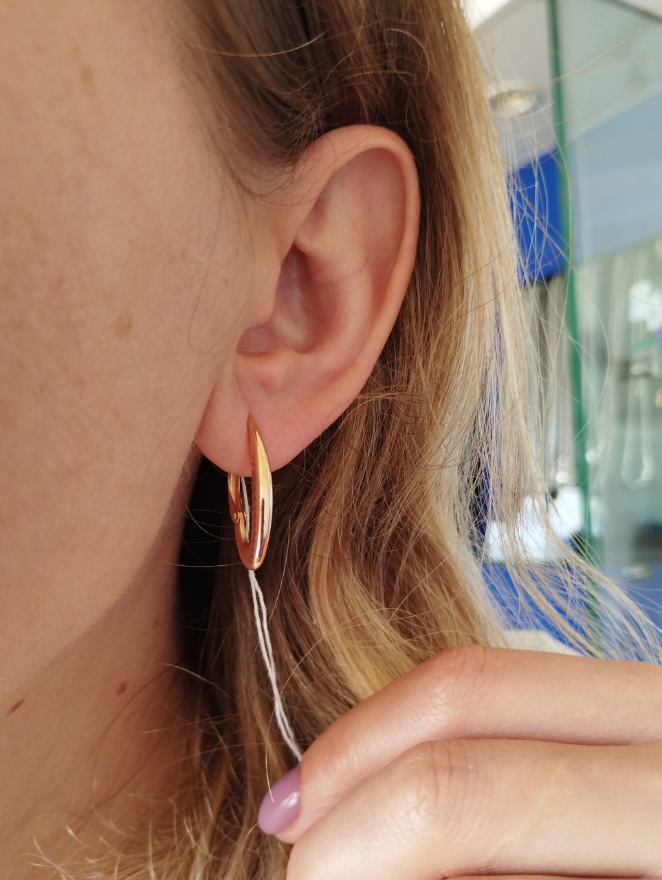 Золоті сережки без вставок - Зображення 4