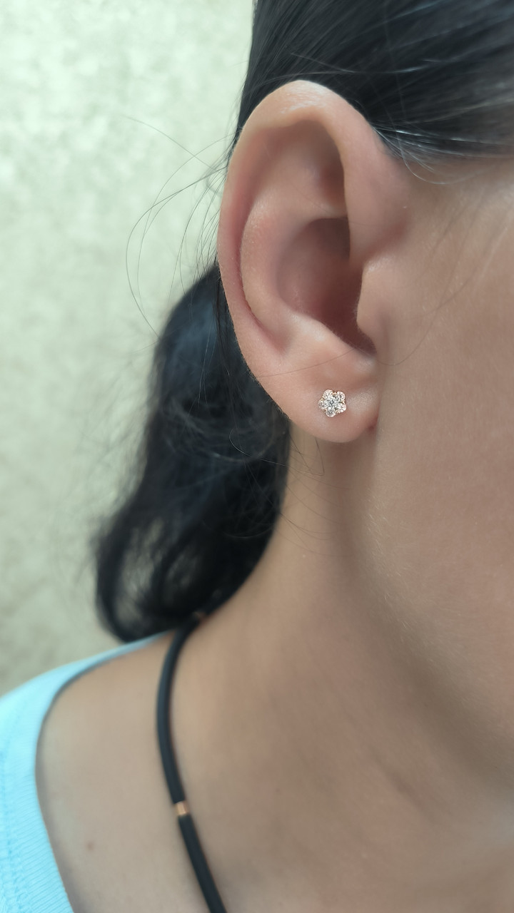 Золоті сережки пусети - Зображення 3