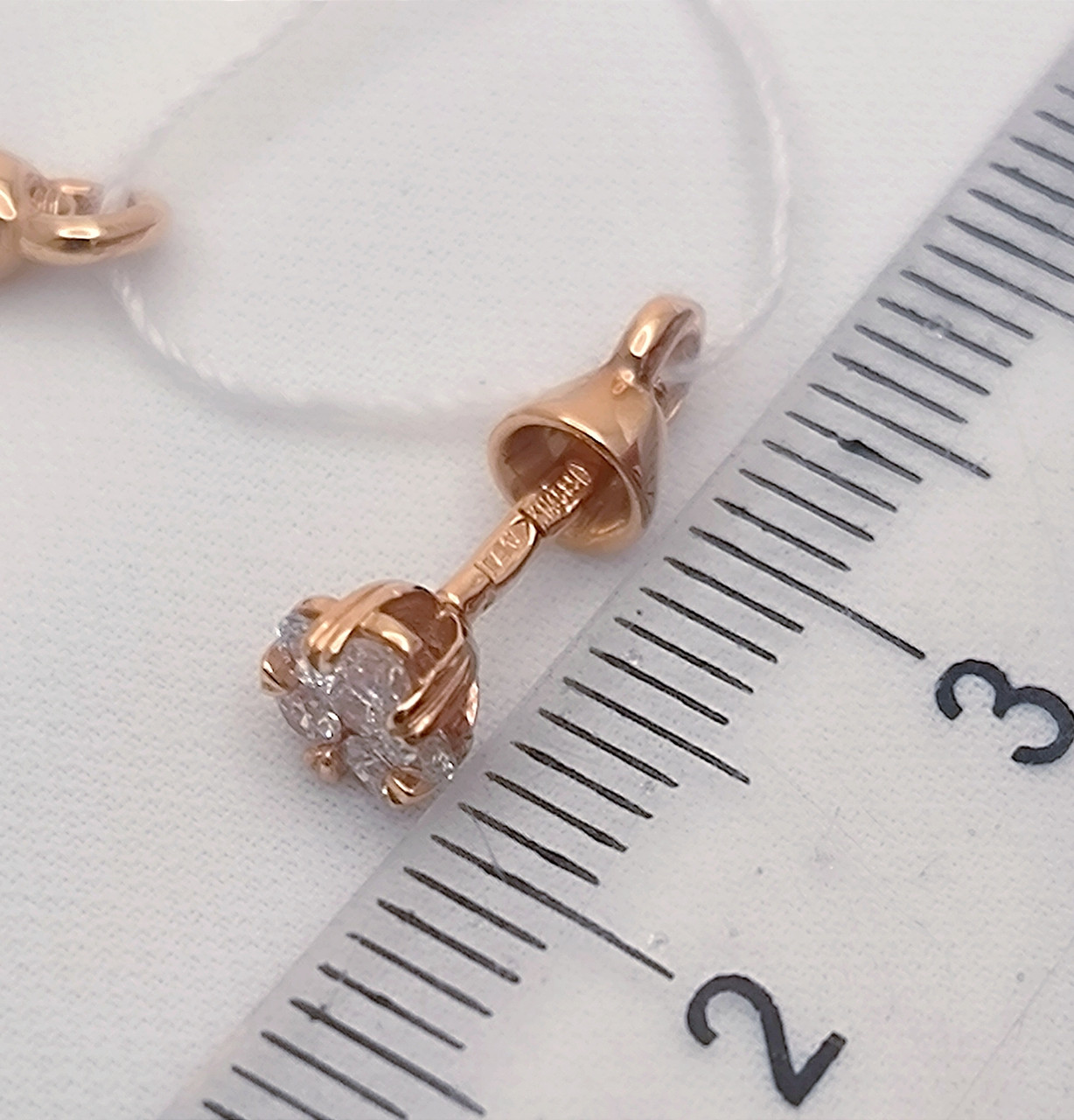 Золоті сережки пусети - Зображення 2