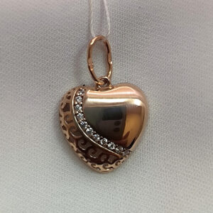 Золотий кулон серця