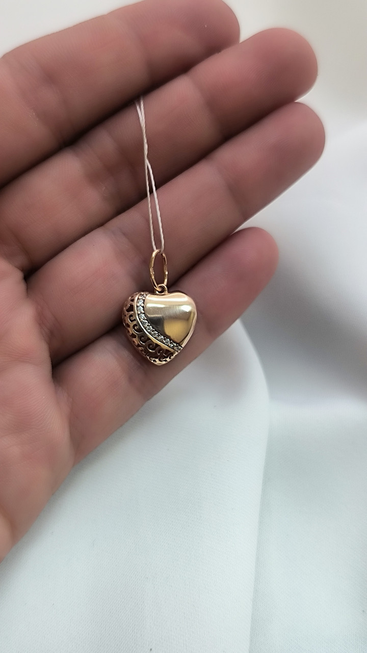 Золотий кулон серця - Зображення 3