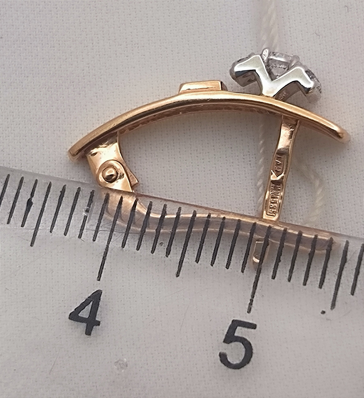 Золоті сережки з цирконієм - Зображення 2