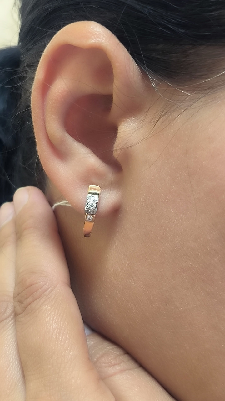 Золоті сережки з цирконієм - Зображення 6