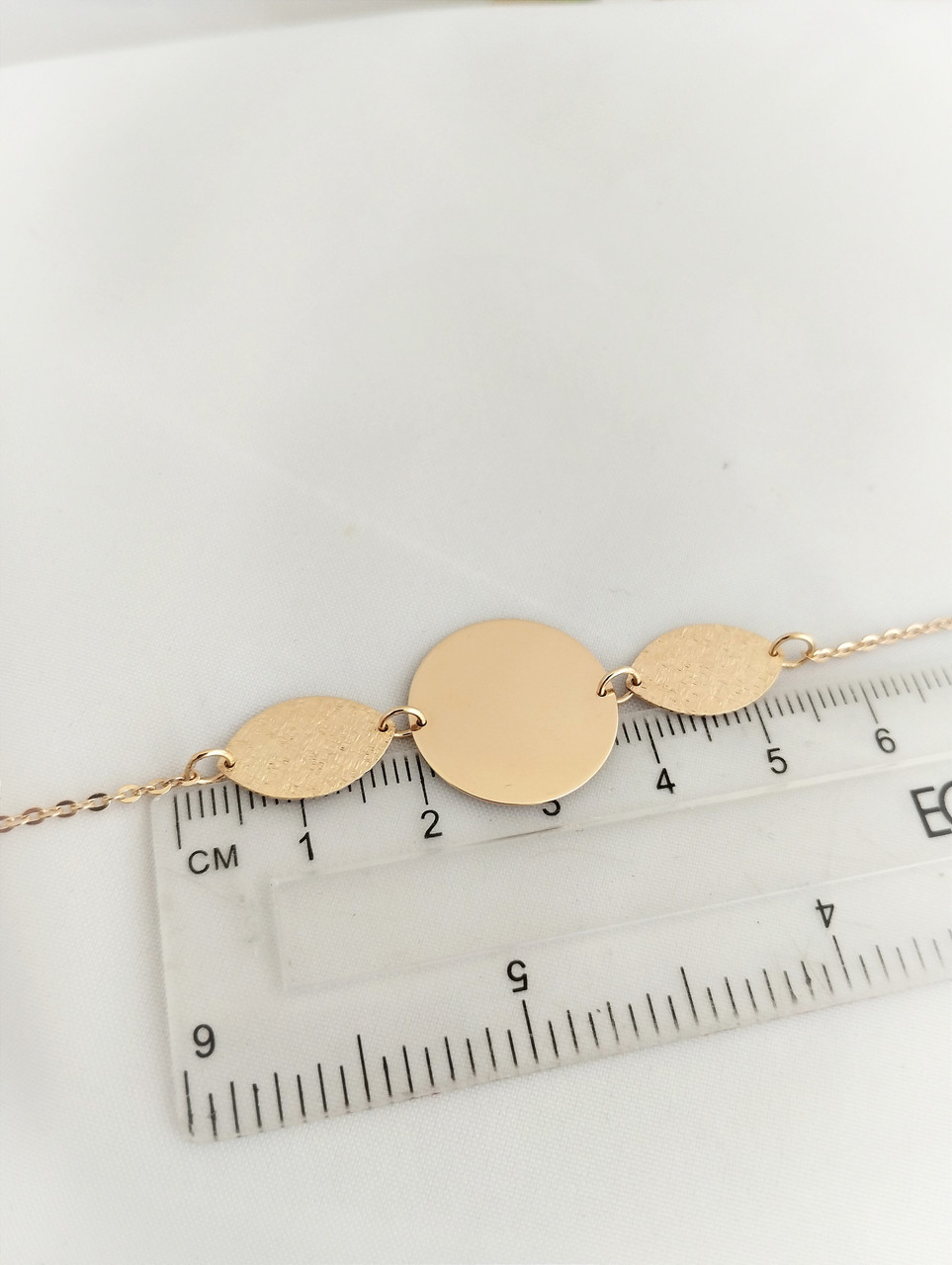 Золотий браслет у стилі мінімалізм із монетами - Зображення 3