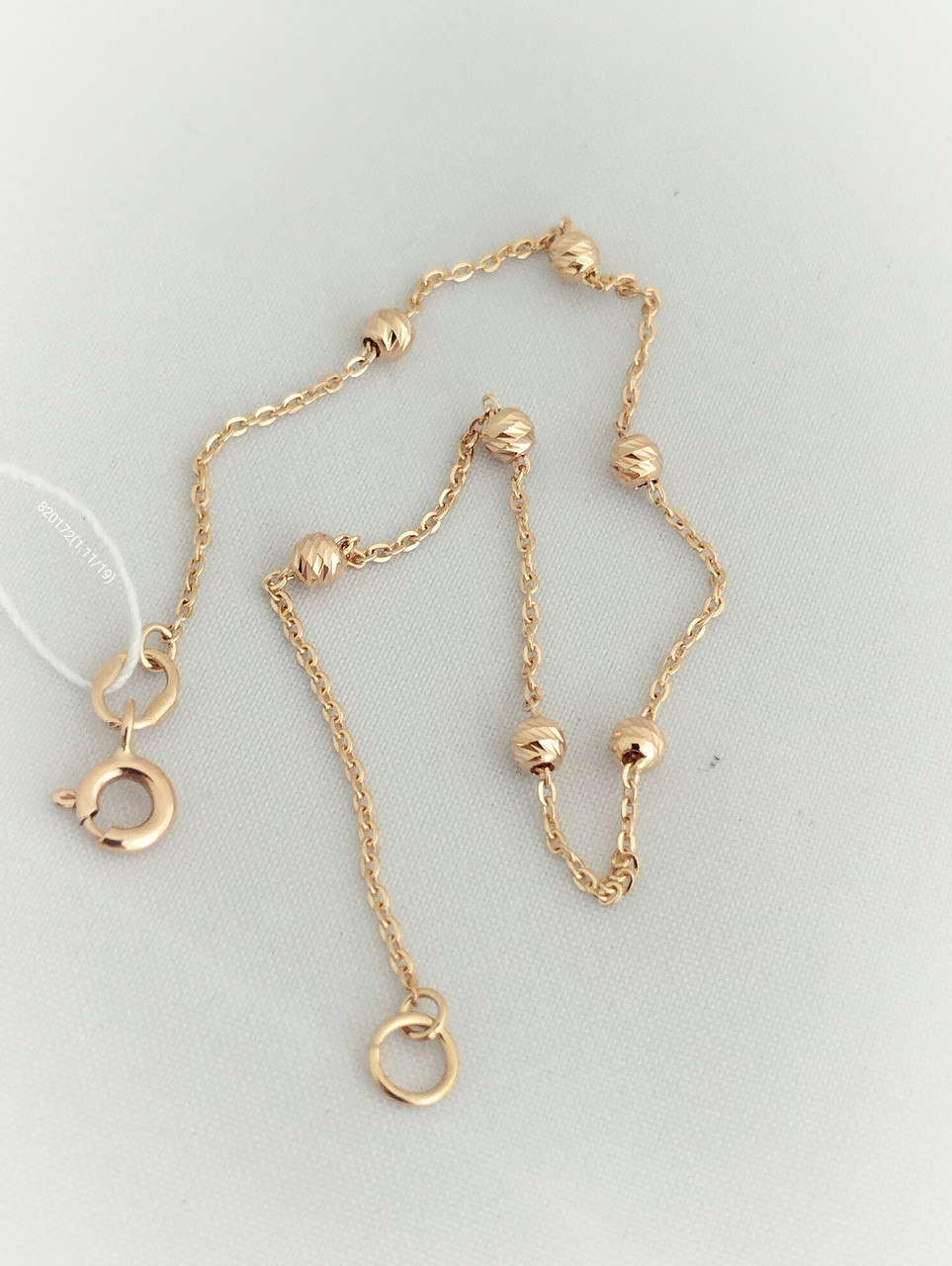 Золотий браслет із кульками, золотий браслет у стилі мінімалізм