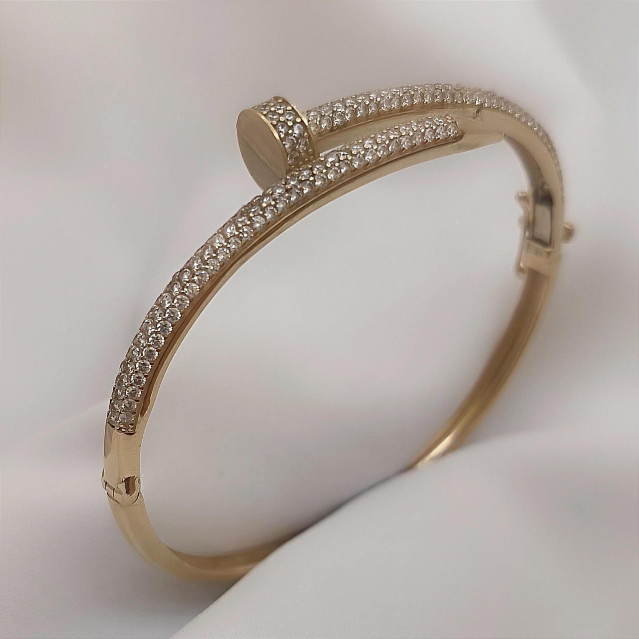 Золотий браслет цвяхів у лимонному золоті - Зображення 6