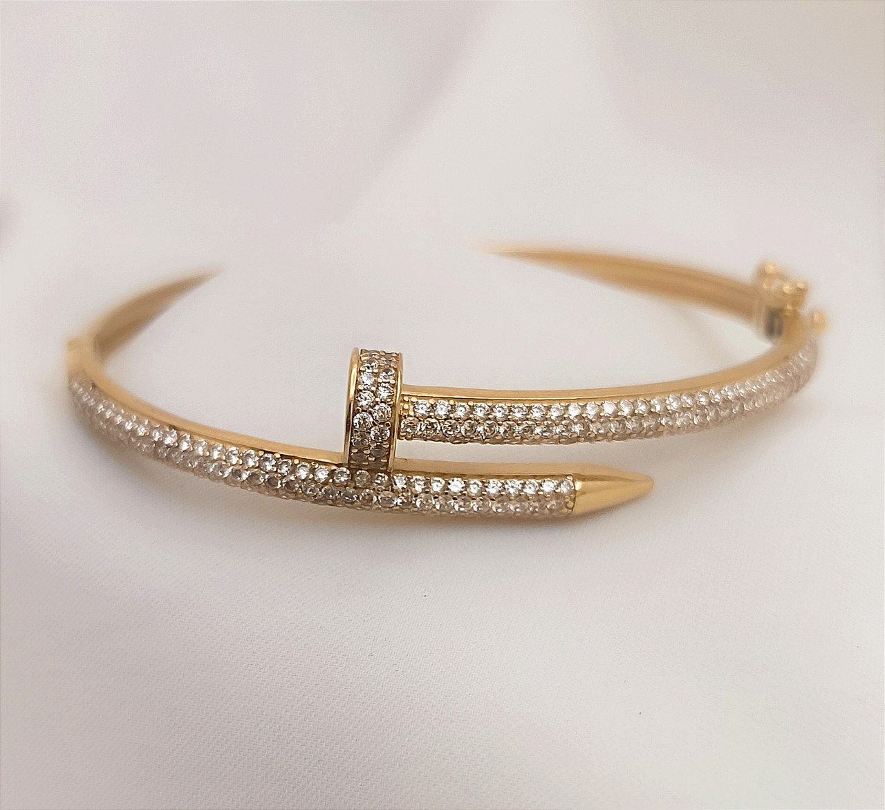 Золотий браслет цвяхів у лимонному золоті - Зображення 2