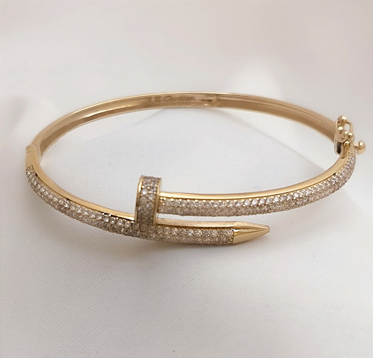 Золотий браслет цвяхів у лимонному золоті - Зображення 4