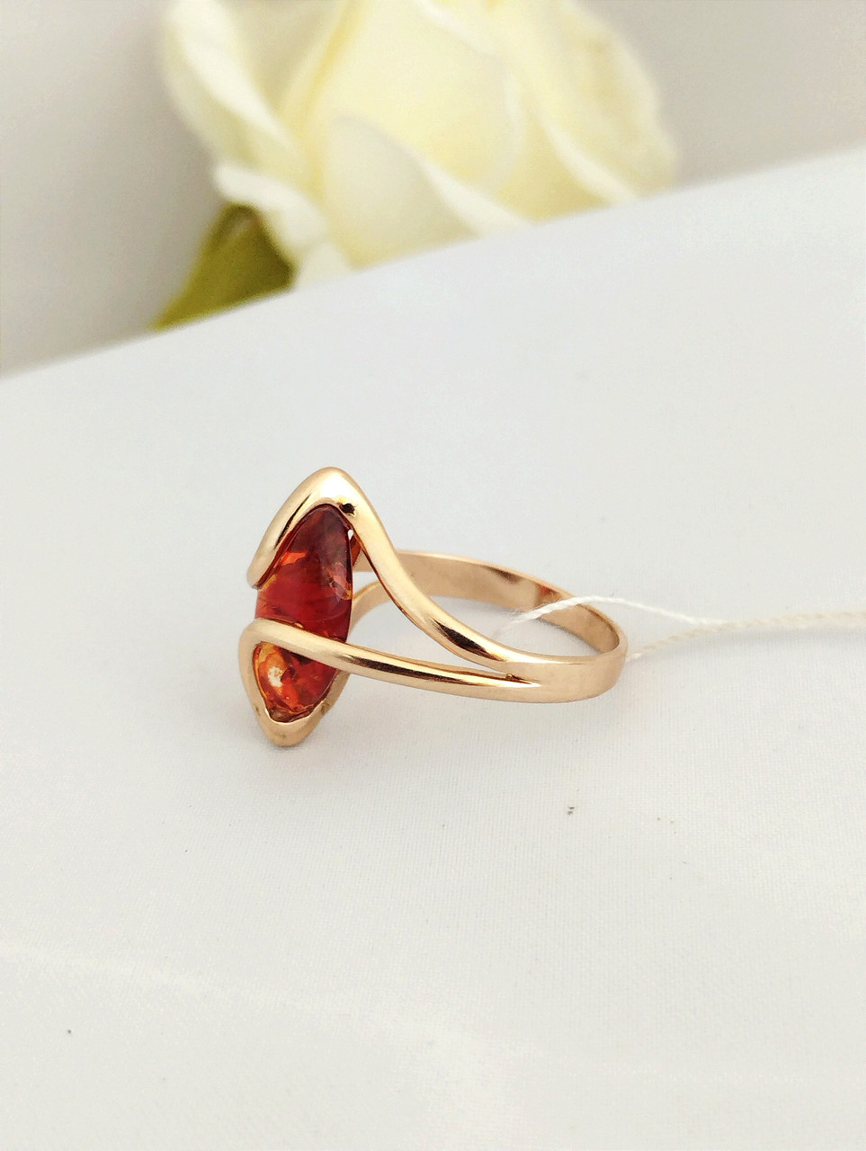 Золоте кільце з бурштином - Зображення 3