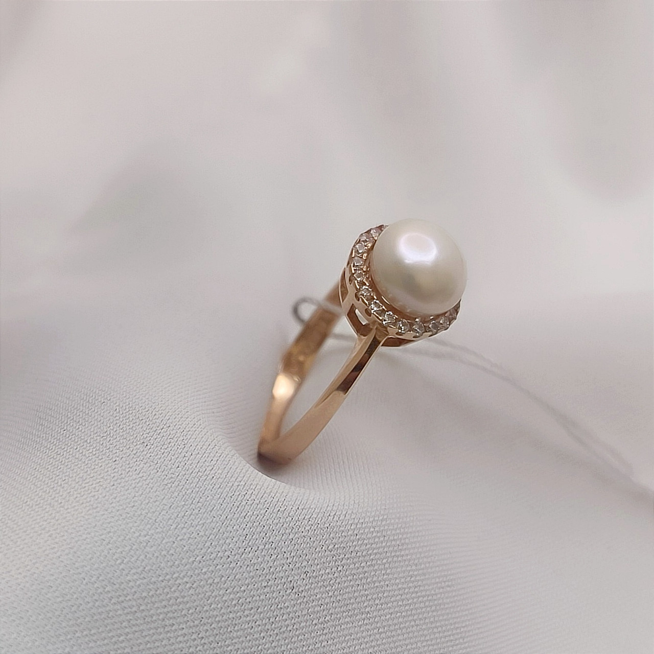 Золоте кільце з культивованими перлами - Зображення 3