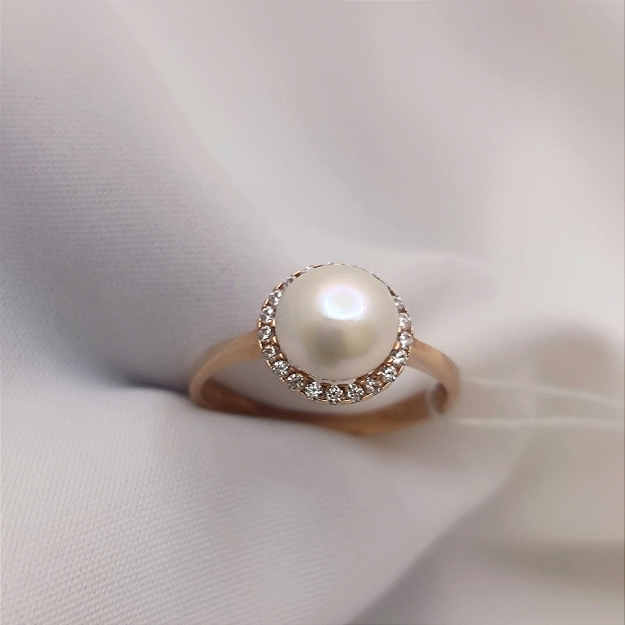 Золоте кільце з культивованими перлами - Зображення 2