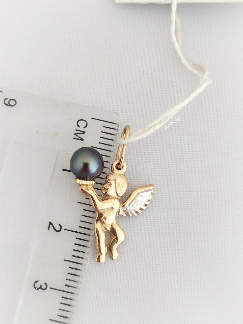 Золотий кулон Ангел із перлиною кулон ангел