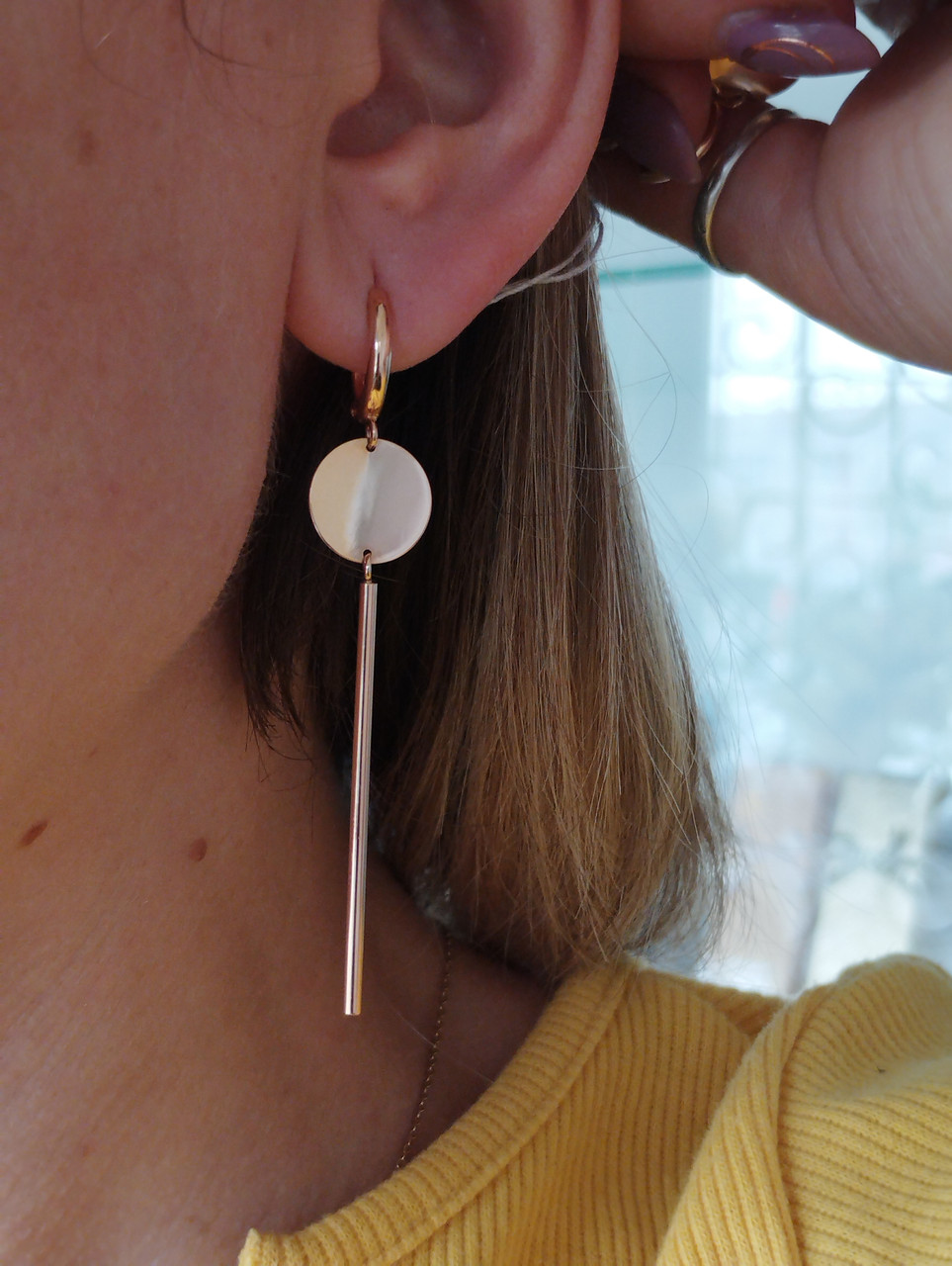 Золоті сережки з монетами 585 проби - Зображення 5