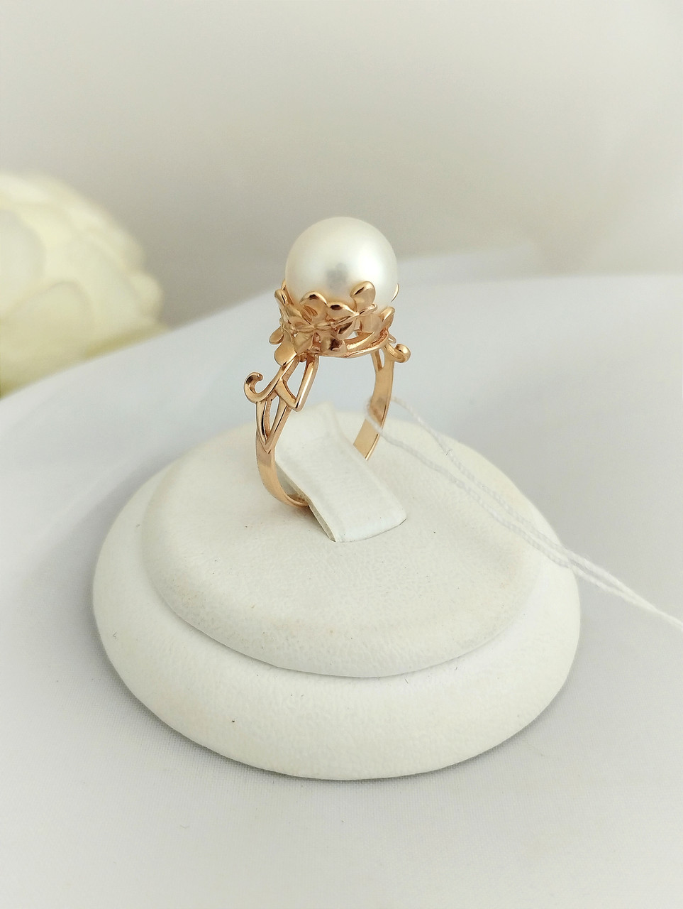 Золоте кільце з перлами - Зображення 2