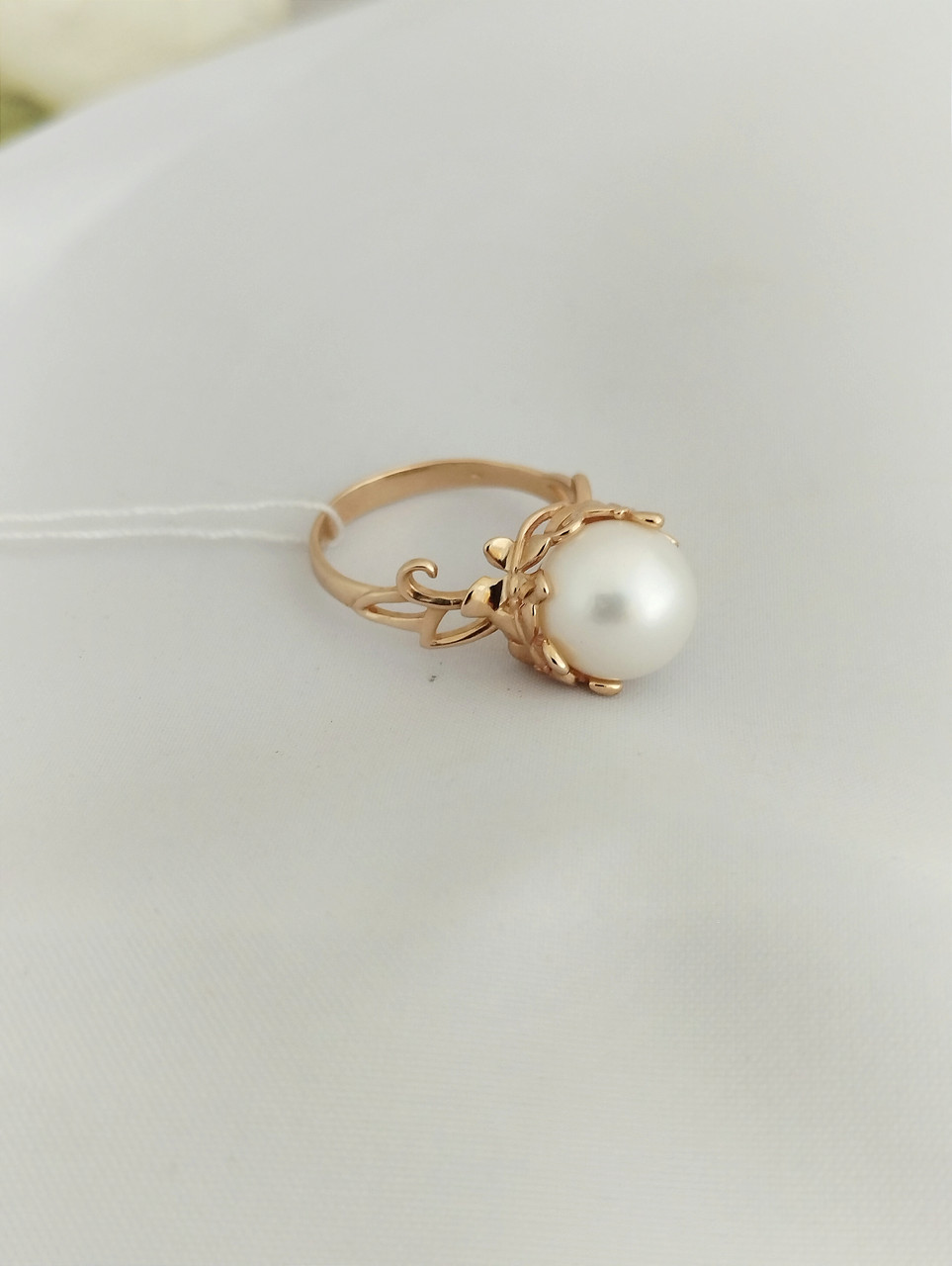 Золоте кільце з перлами - Зображення 5