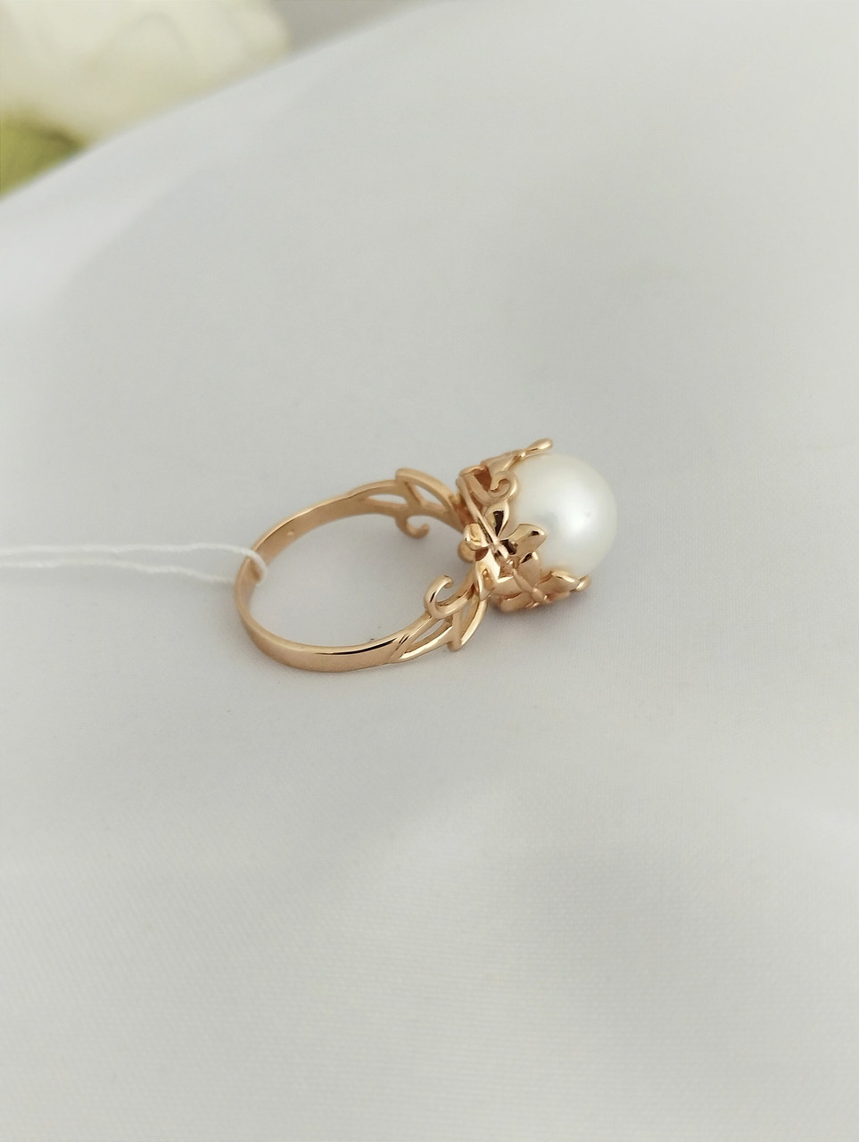 Золоте кільце з перлами - Зображення 6