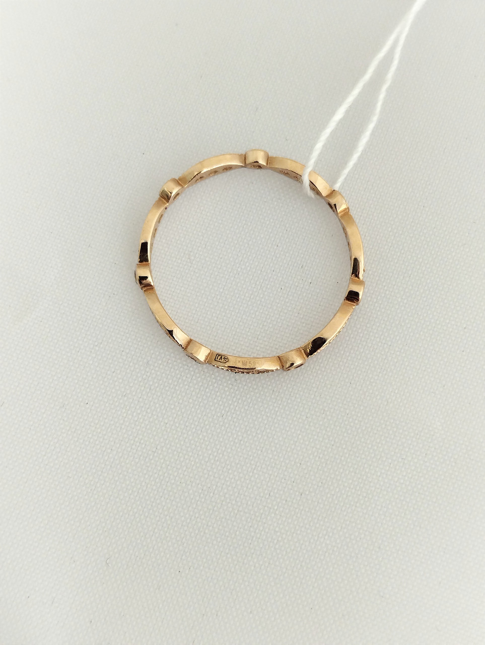 Золоте кільце з цирконієм, золоте кільце в стилі мінімалізм - Зображення 3