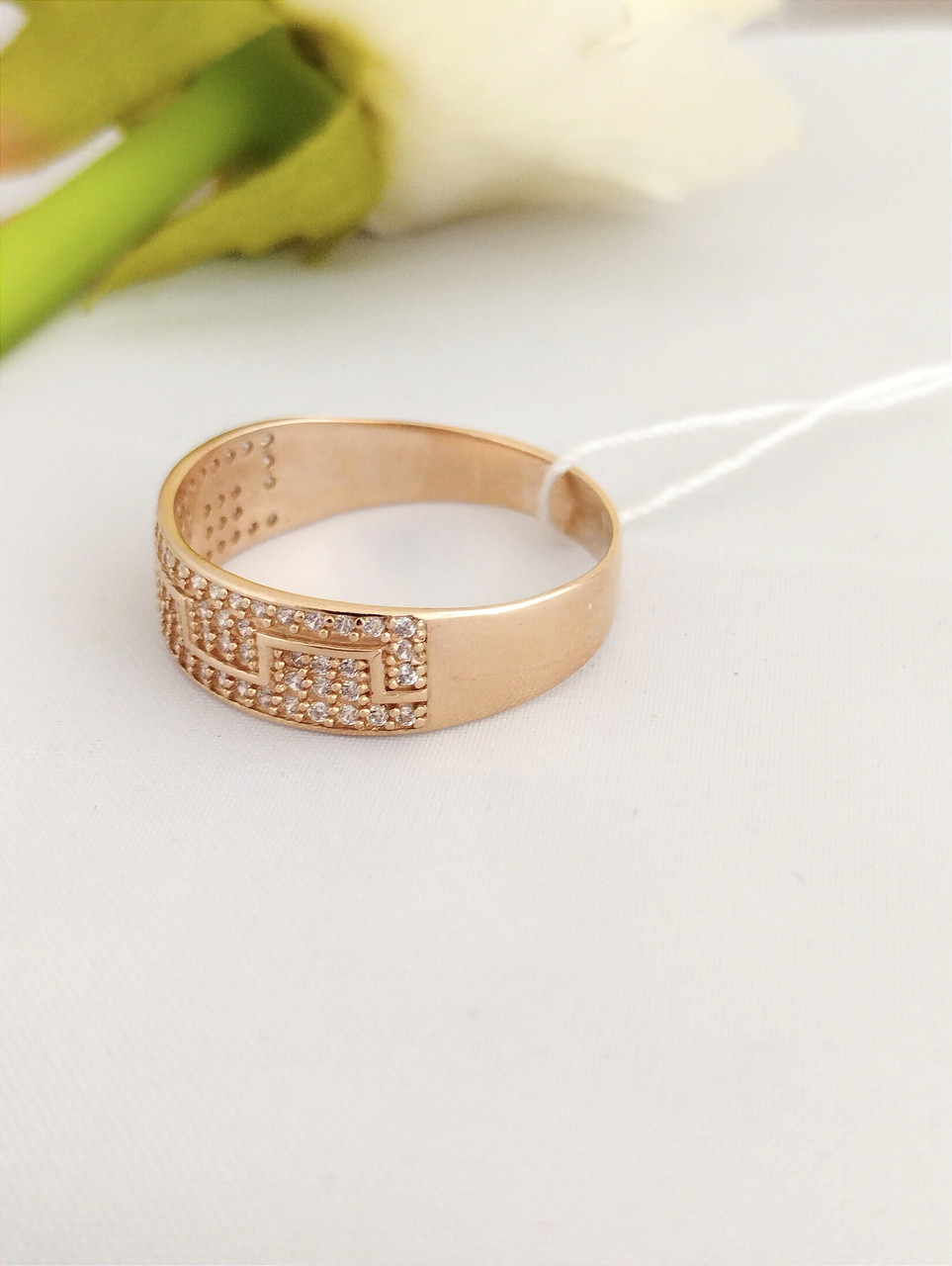 Золота каблучка з цирконієм - Зображення 3