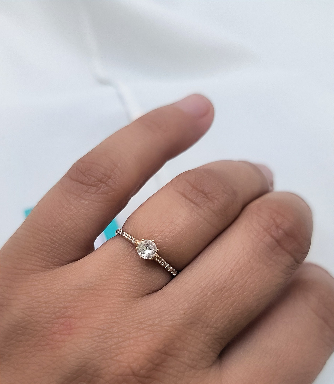 Золота каблучка 585 проби, пометалкове кільце кільце кільце з цирконієм - Зображення 4