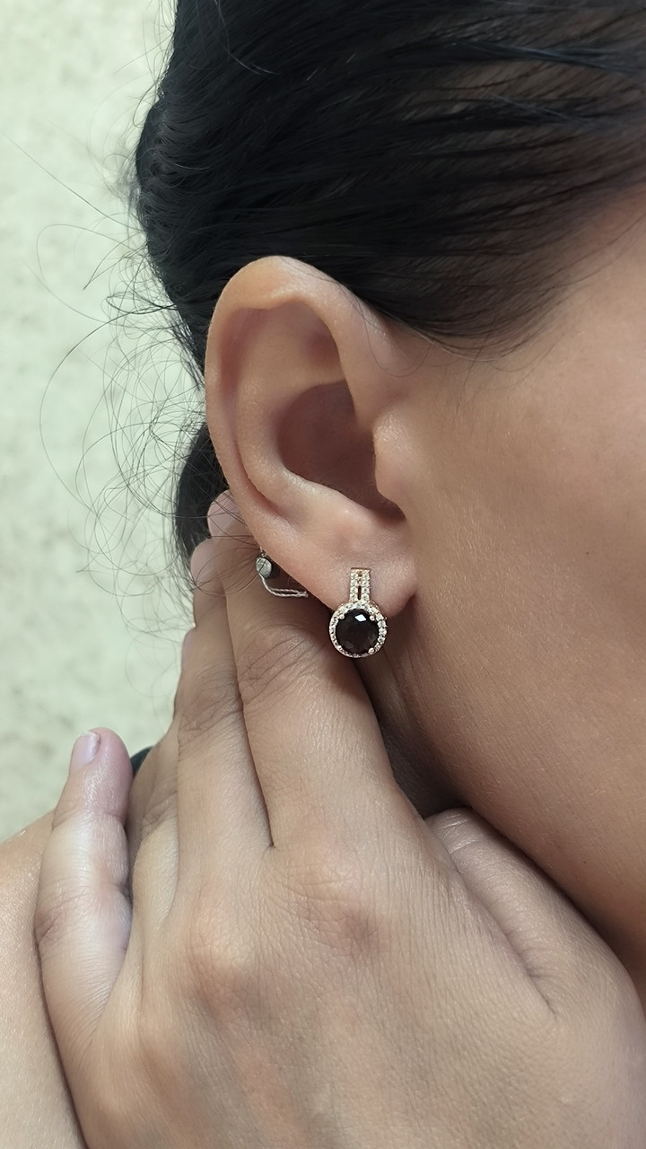 Золоті сережки з раухтопазом - Зображення 4