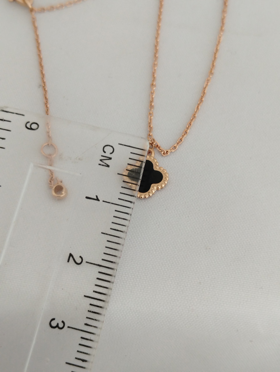 Золоте кольє з емаллю, кольє конюшина - Зображення 3