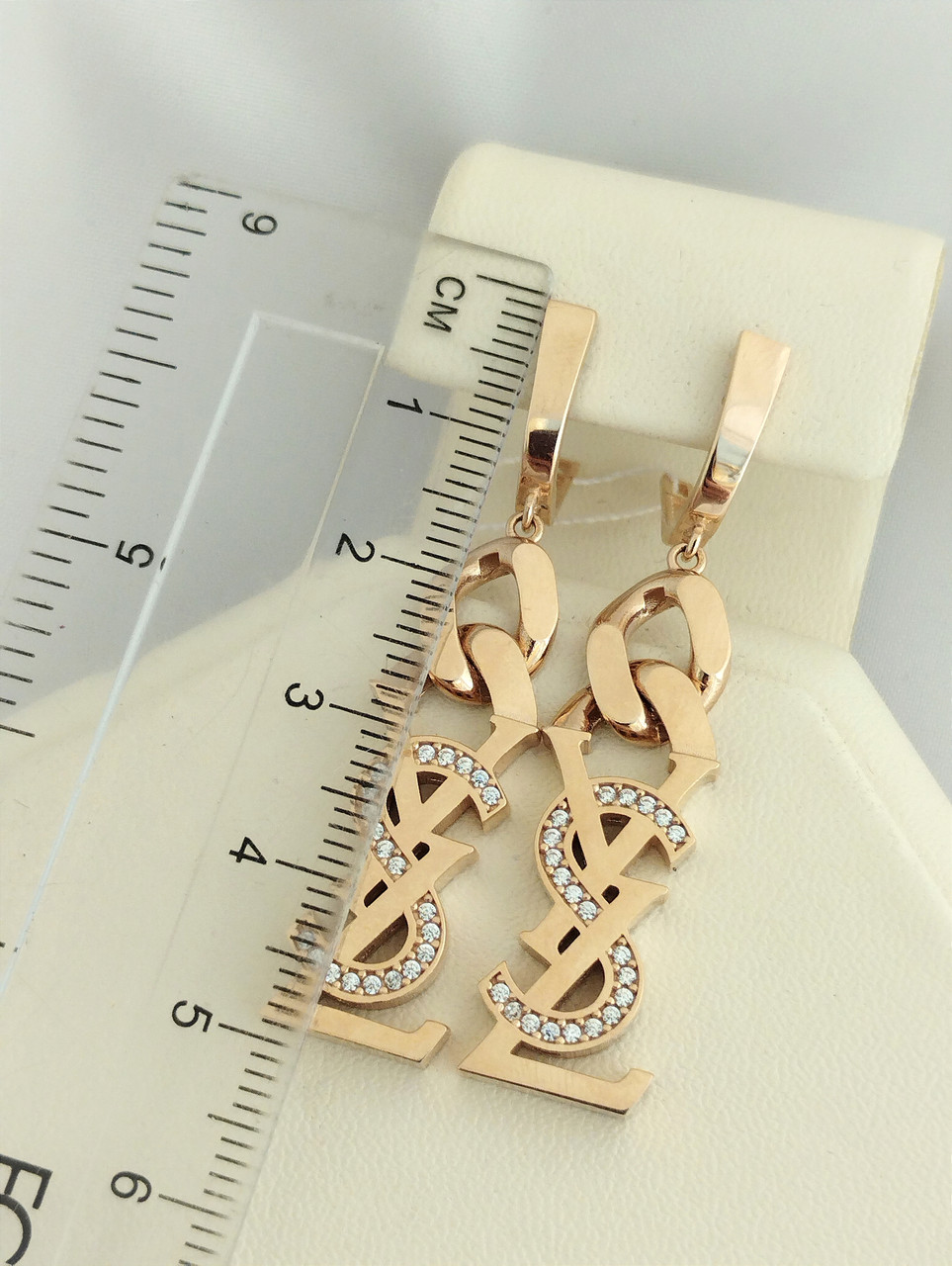 Золоті сережки висячі, довгі золоті сережки - Зображення 2