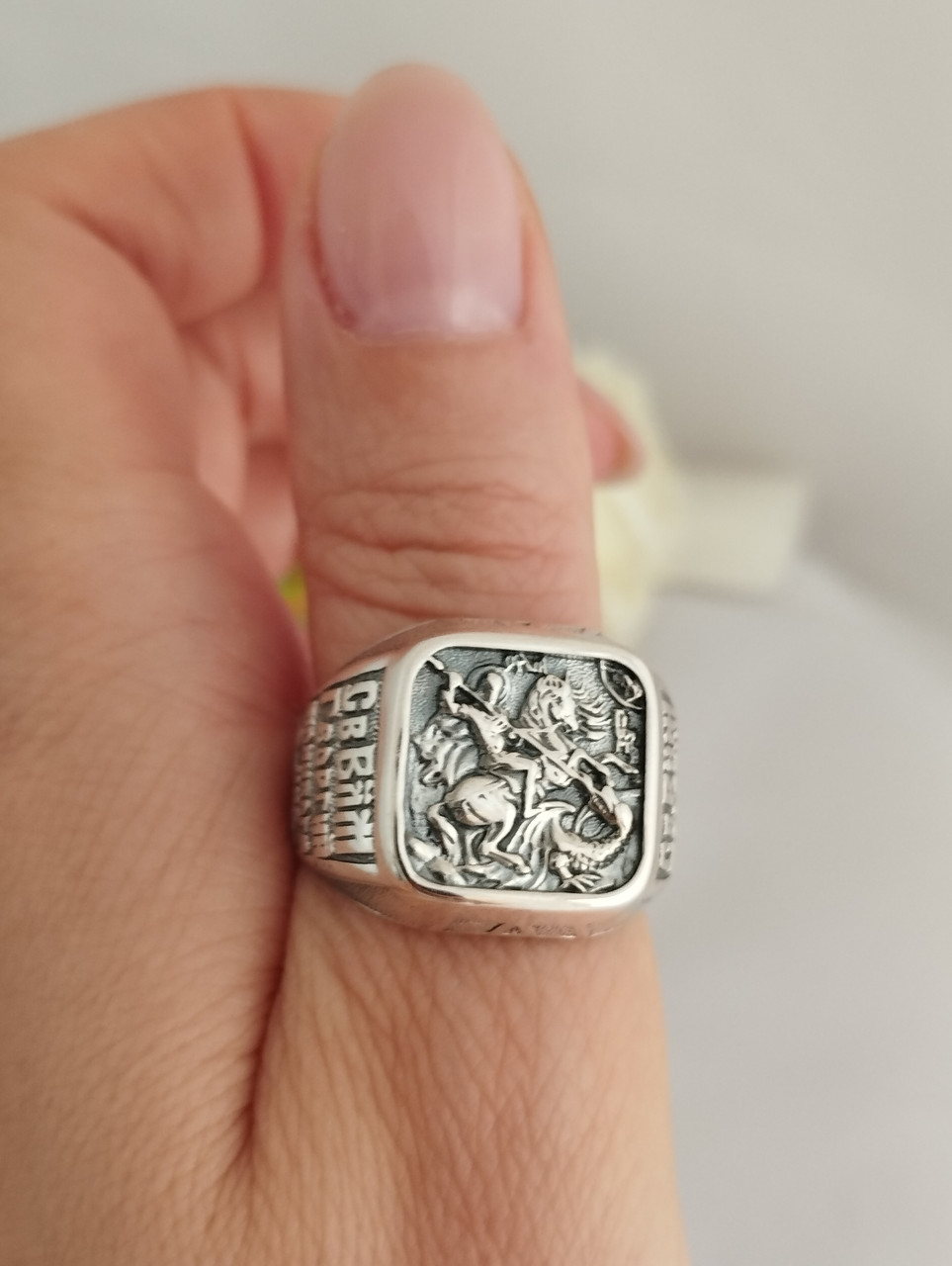 Срібний персень Георгій Переможець - Зображення 3