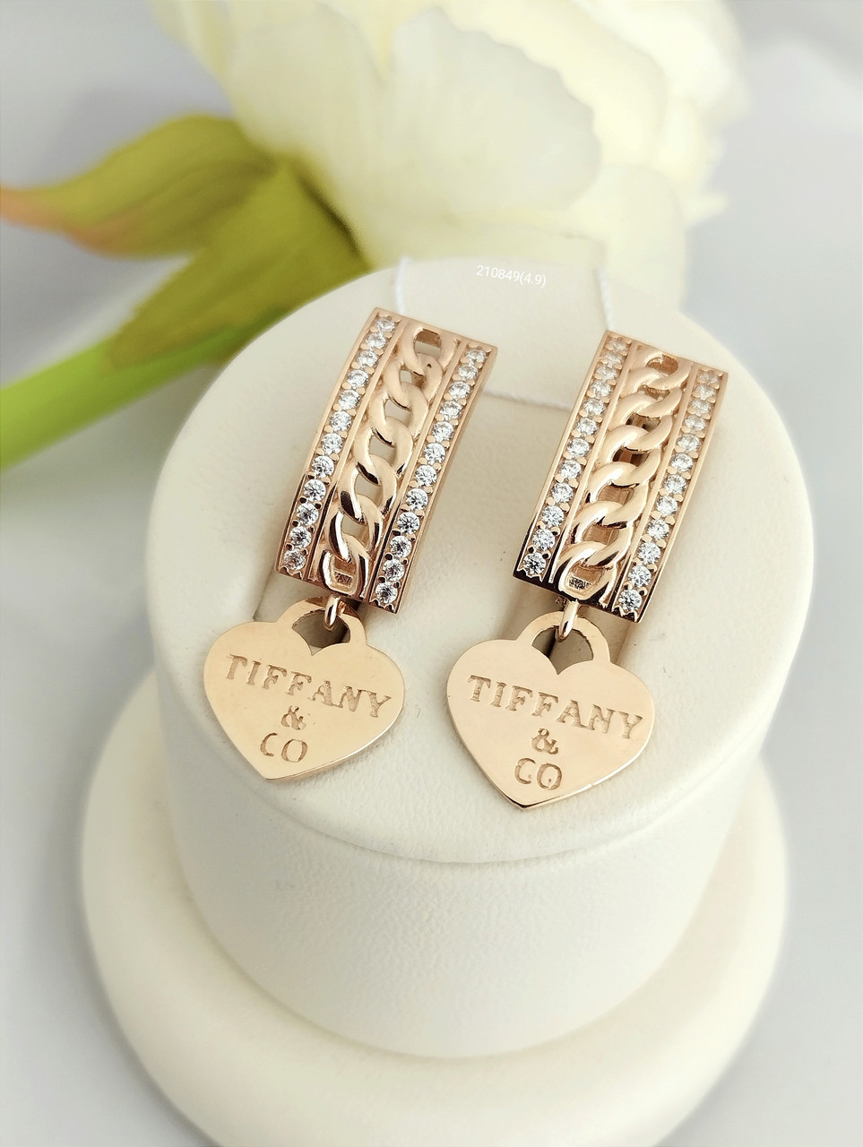 Золоті сережки з цирконієм, стильні золоті сережки