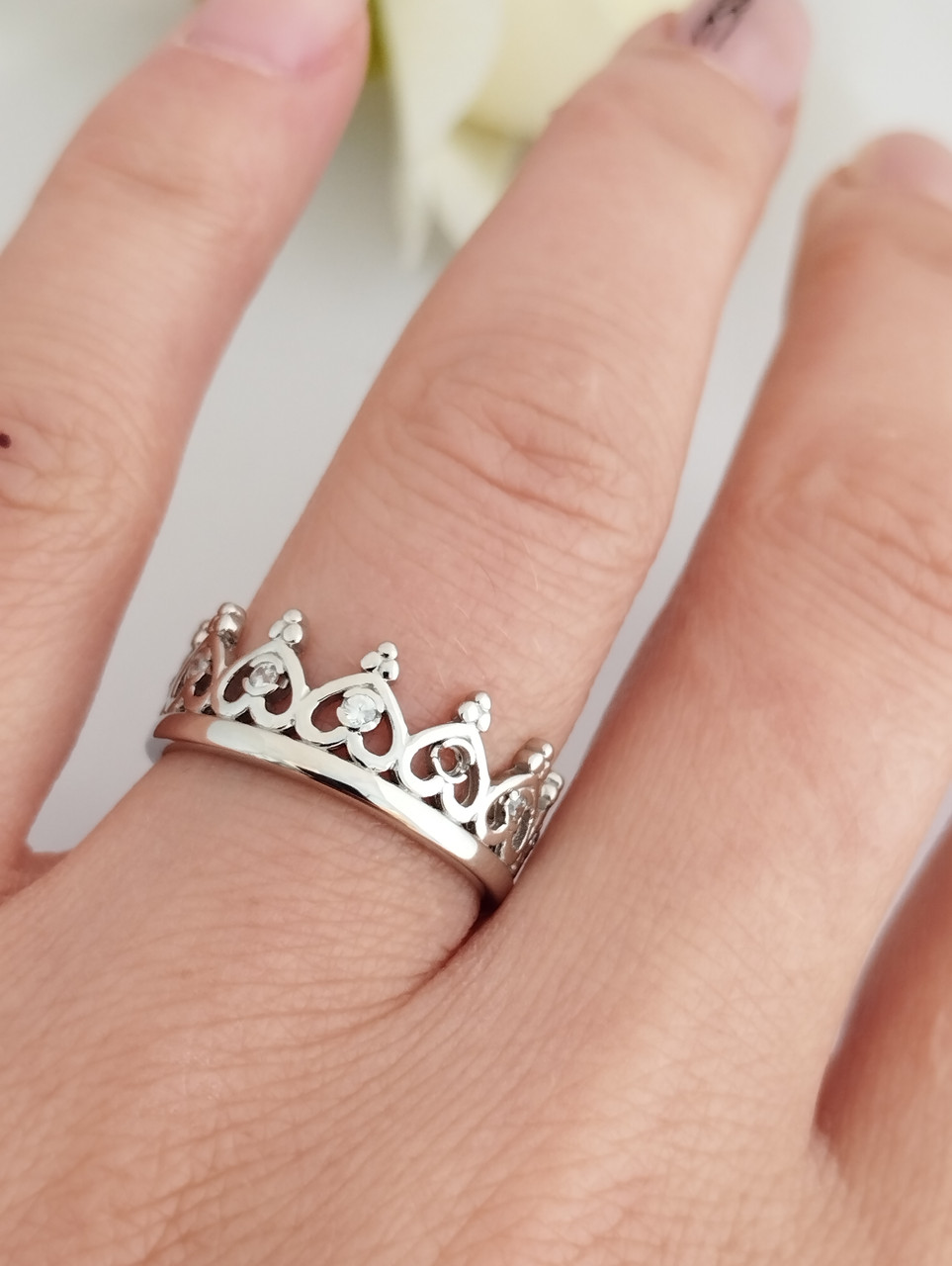 Срібне кільце корона - Зображення 4
