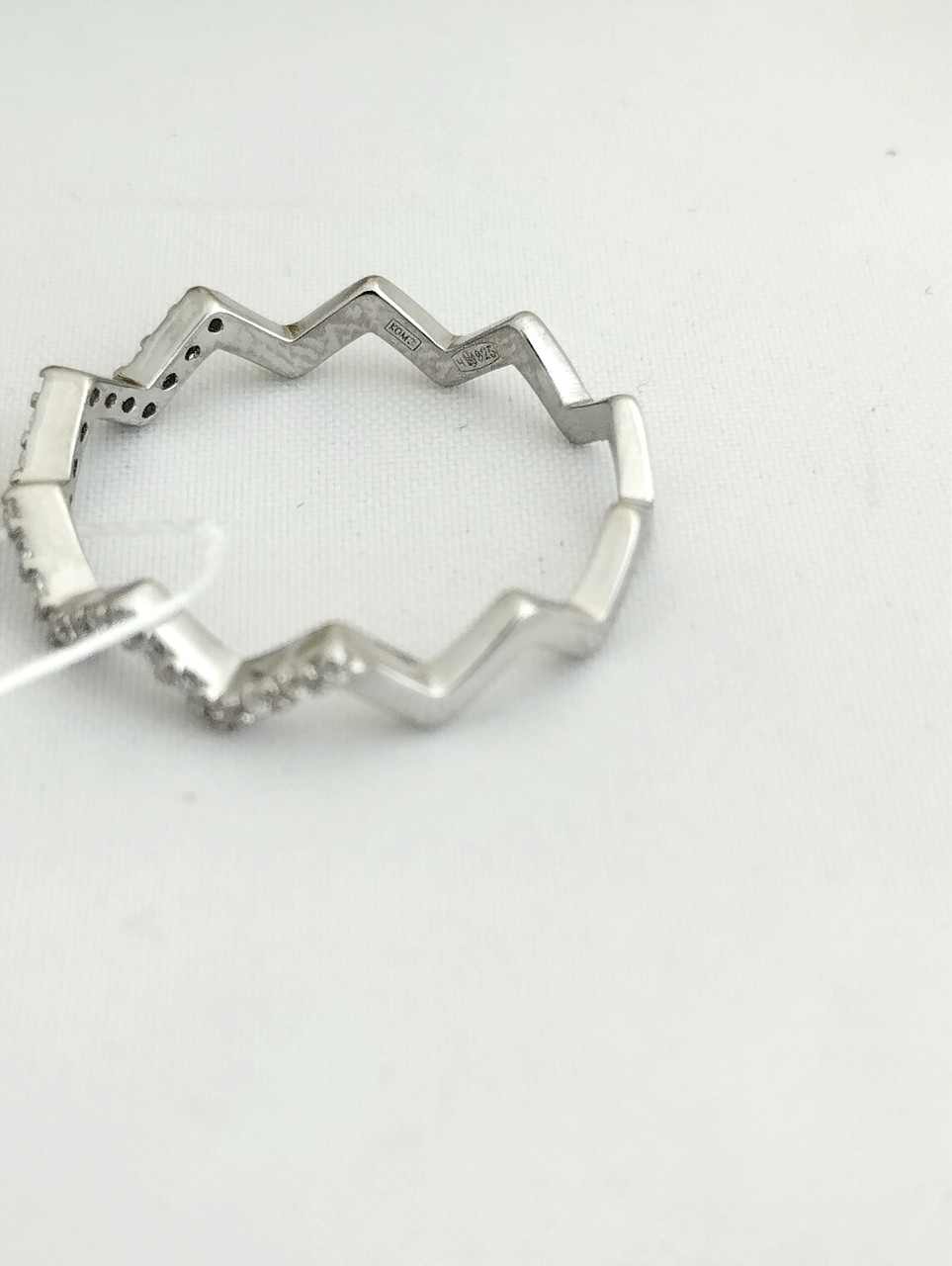 Срібне кільце з цирконієм, срібне кільце в стилі мінімалізм - Зображення 3