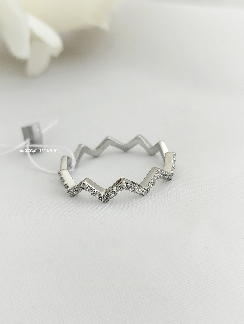 Срібне кільце з цирконієм, срібне кільце в стилі мінімалізм