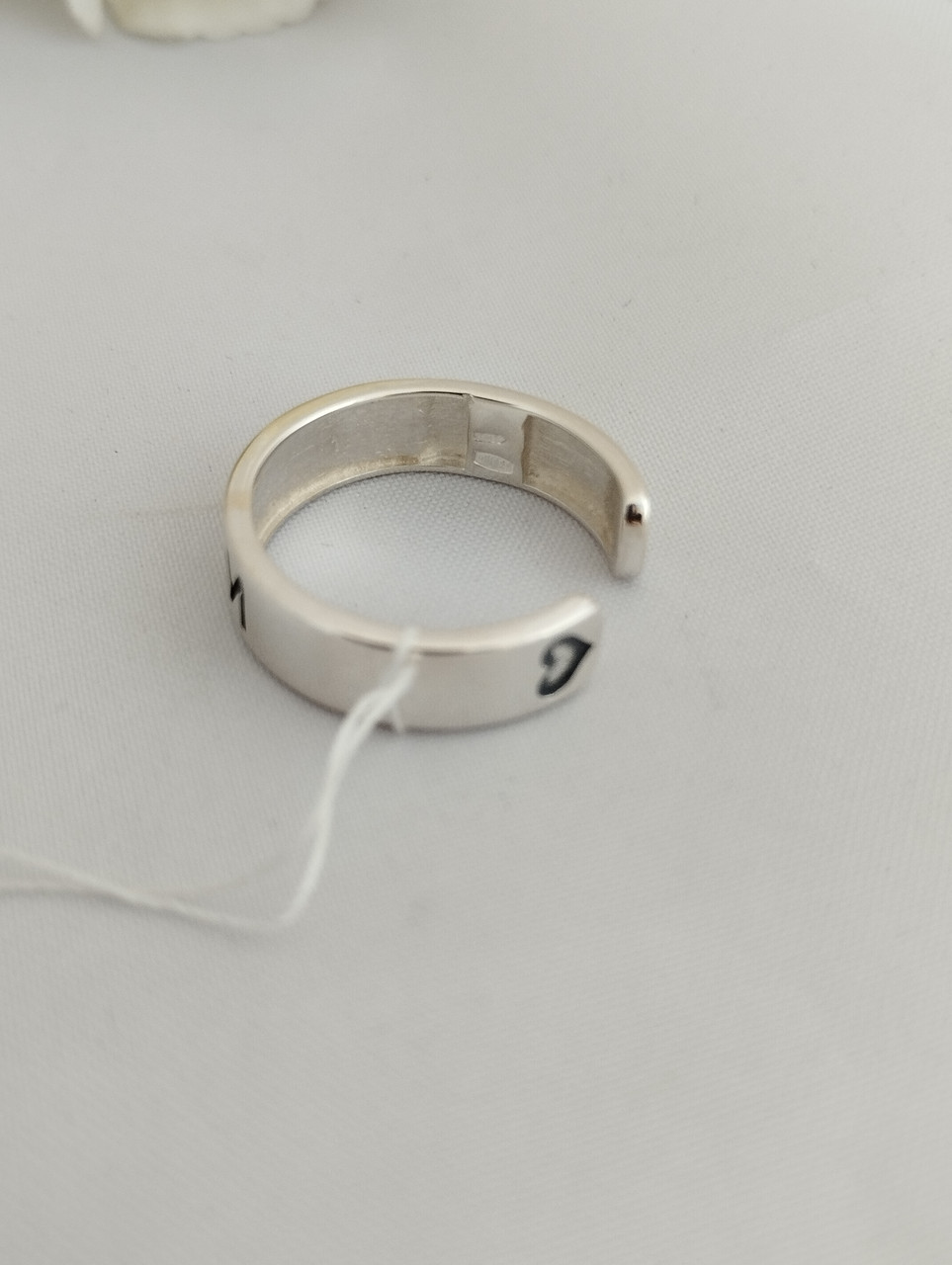 Срібне кільце без вставок, срібне кільце з написом - Зображення 4