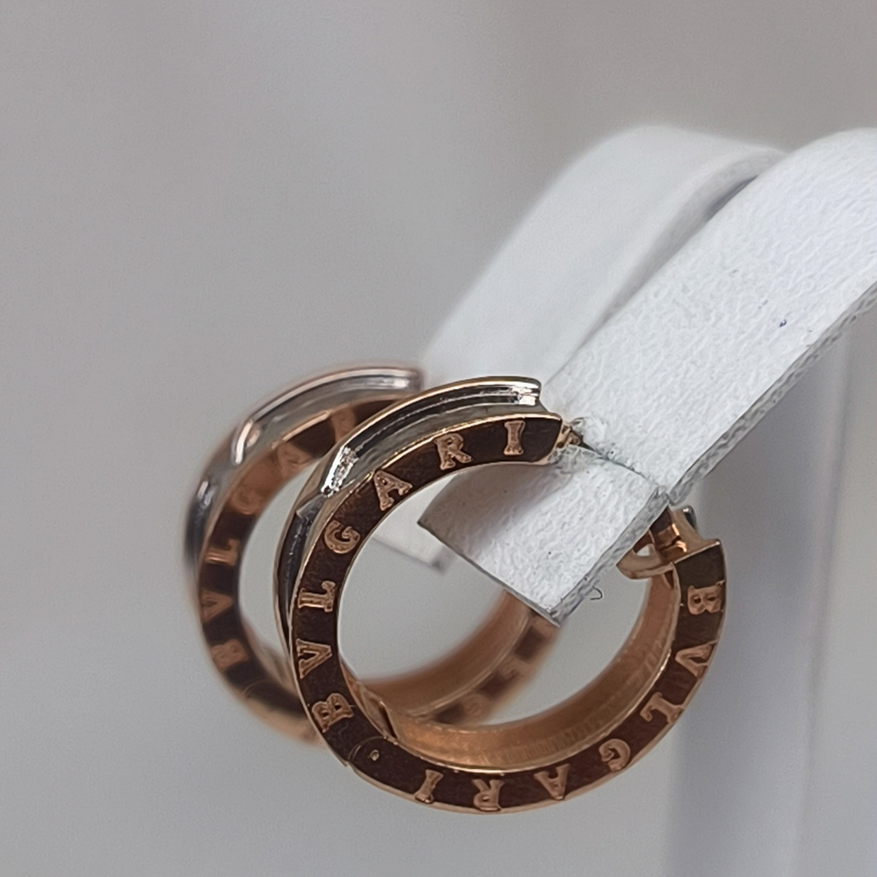 Золоті сережки з комбінованим червоним та білим золотом 585 проби - Зображення 4