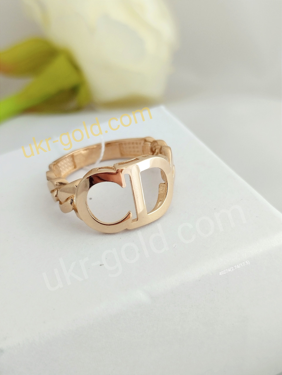 Золоте кільце без вставок, модне золоте кільце - Зображення 2
