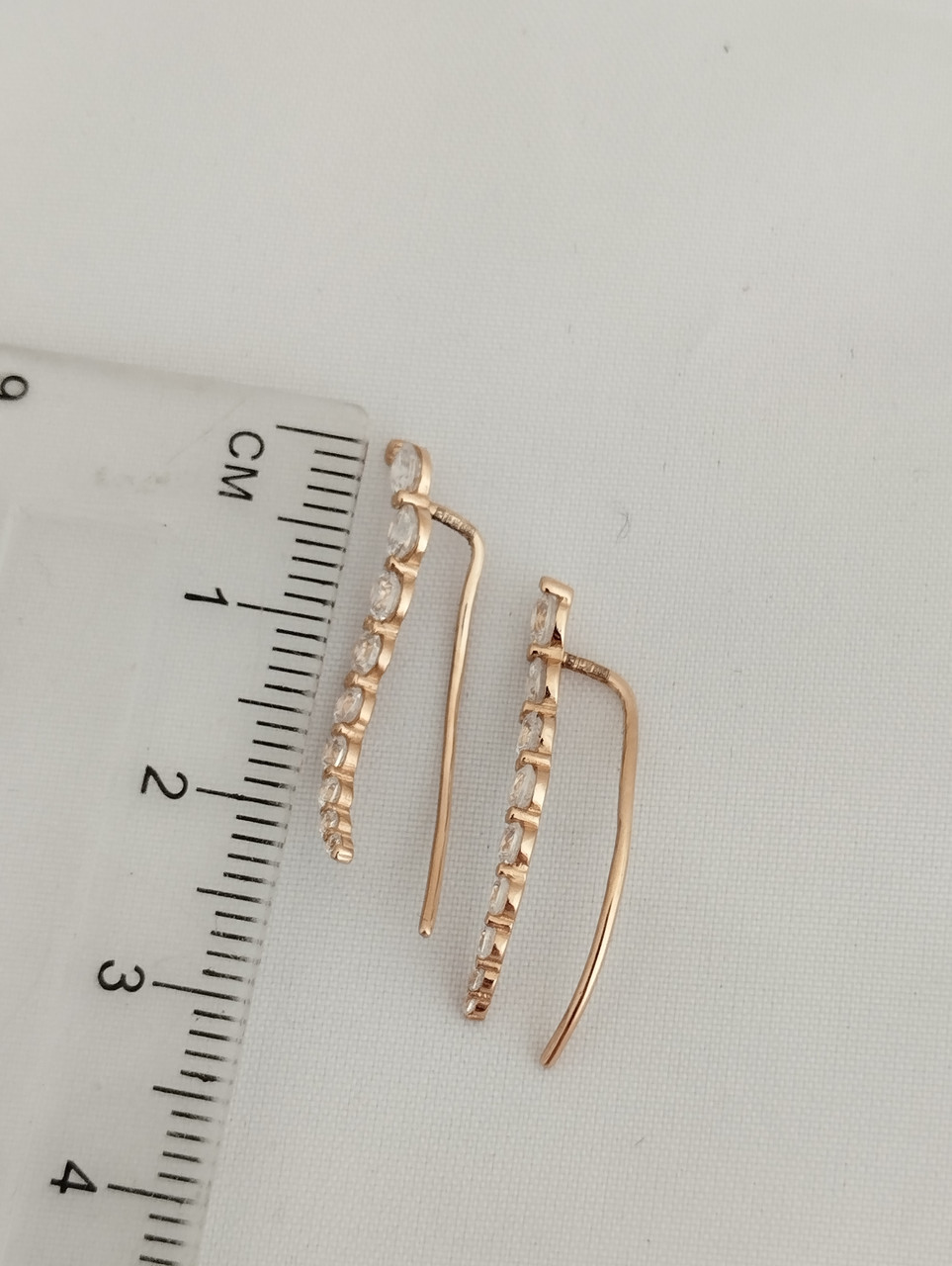 Золоті сережки кафи з цирконієм - Зображення 5