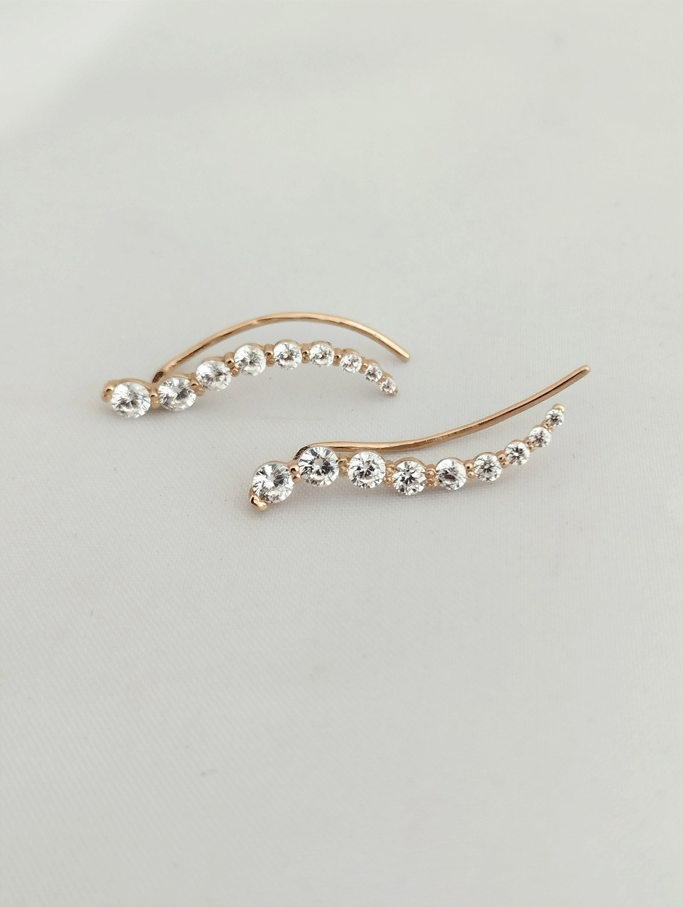 Золоті сережки кафи з цирконієм - Зображення 3