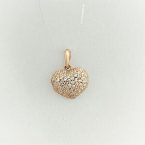 Золотий кулон серця з цирконієм