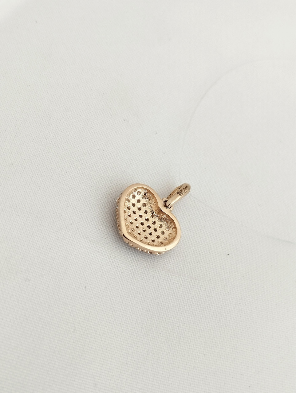 Золотий кулон серця з цирконієм - Зображення 3