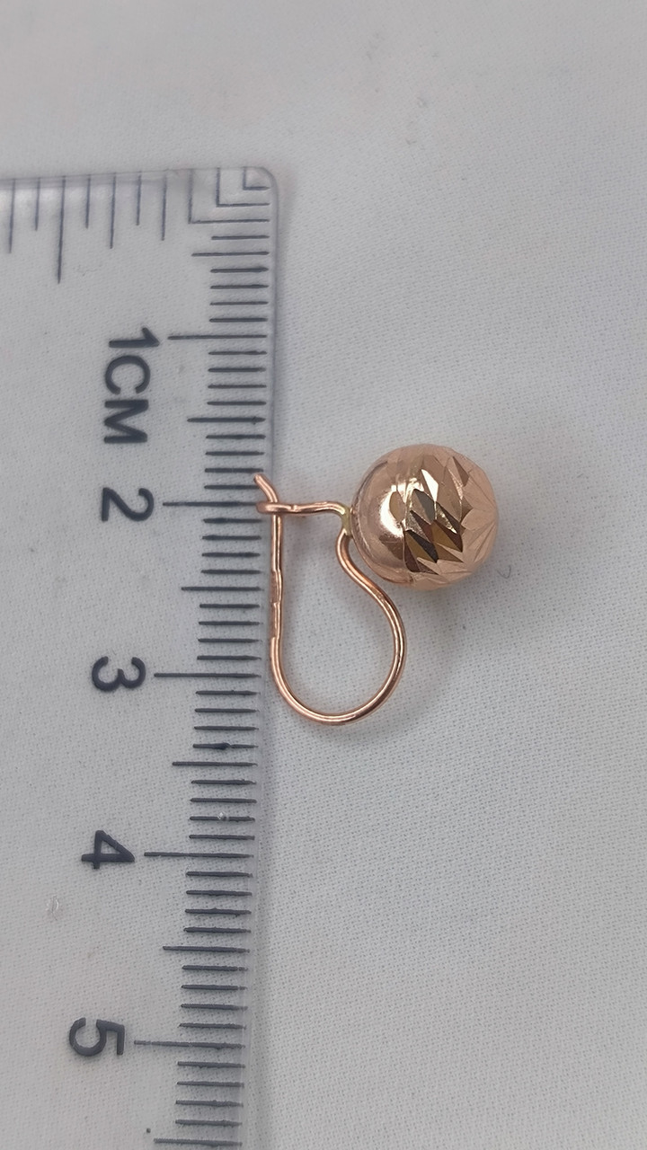 Золоті сережки з червоного золота 585 проби - Зображення 8