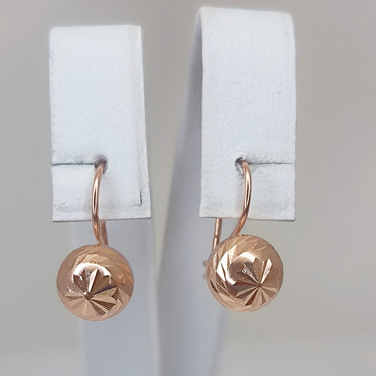 Золоті сережки з червоного золота 585 проби