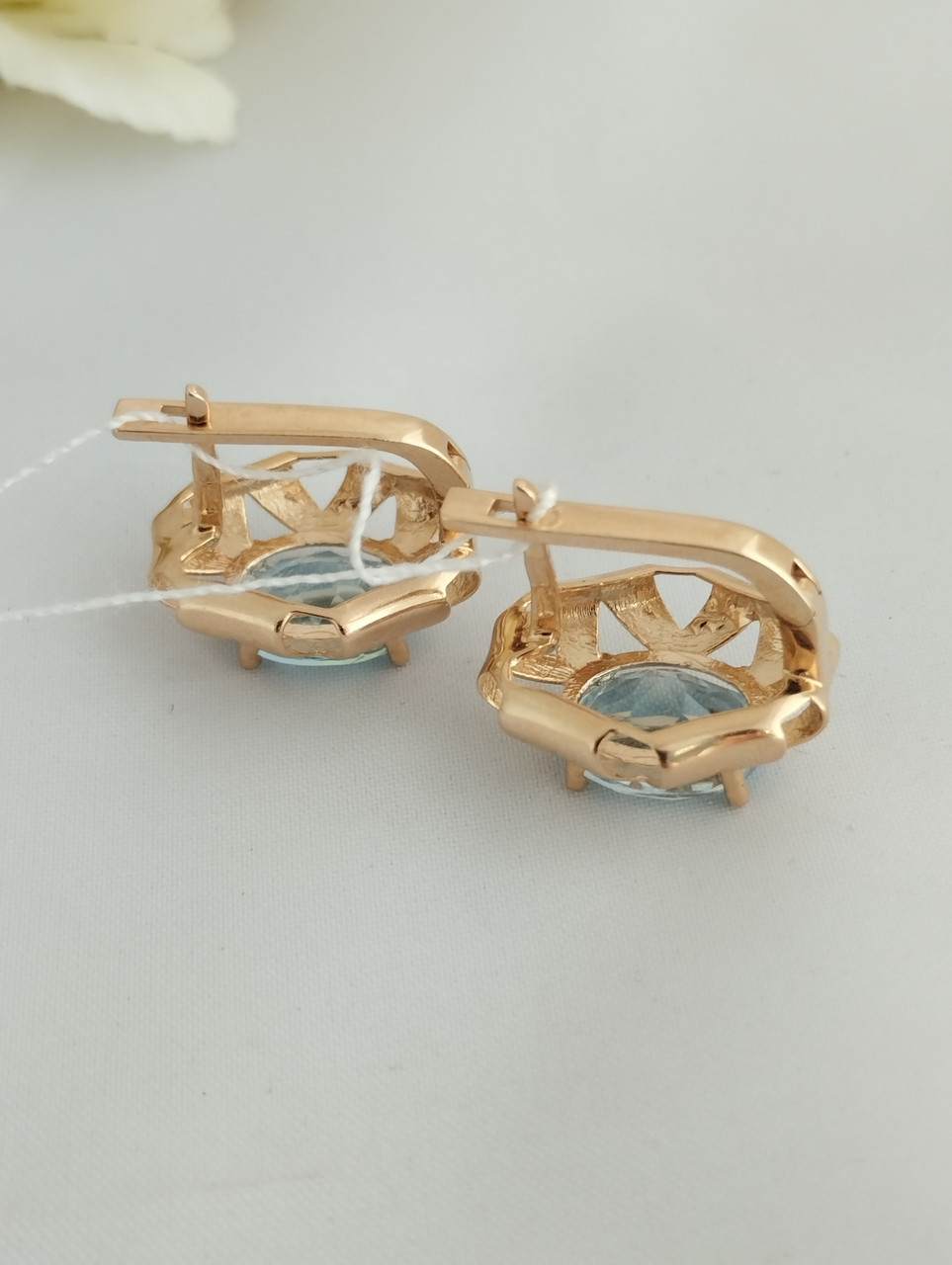 Золоті сережки з топазами - Зображення 4