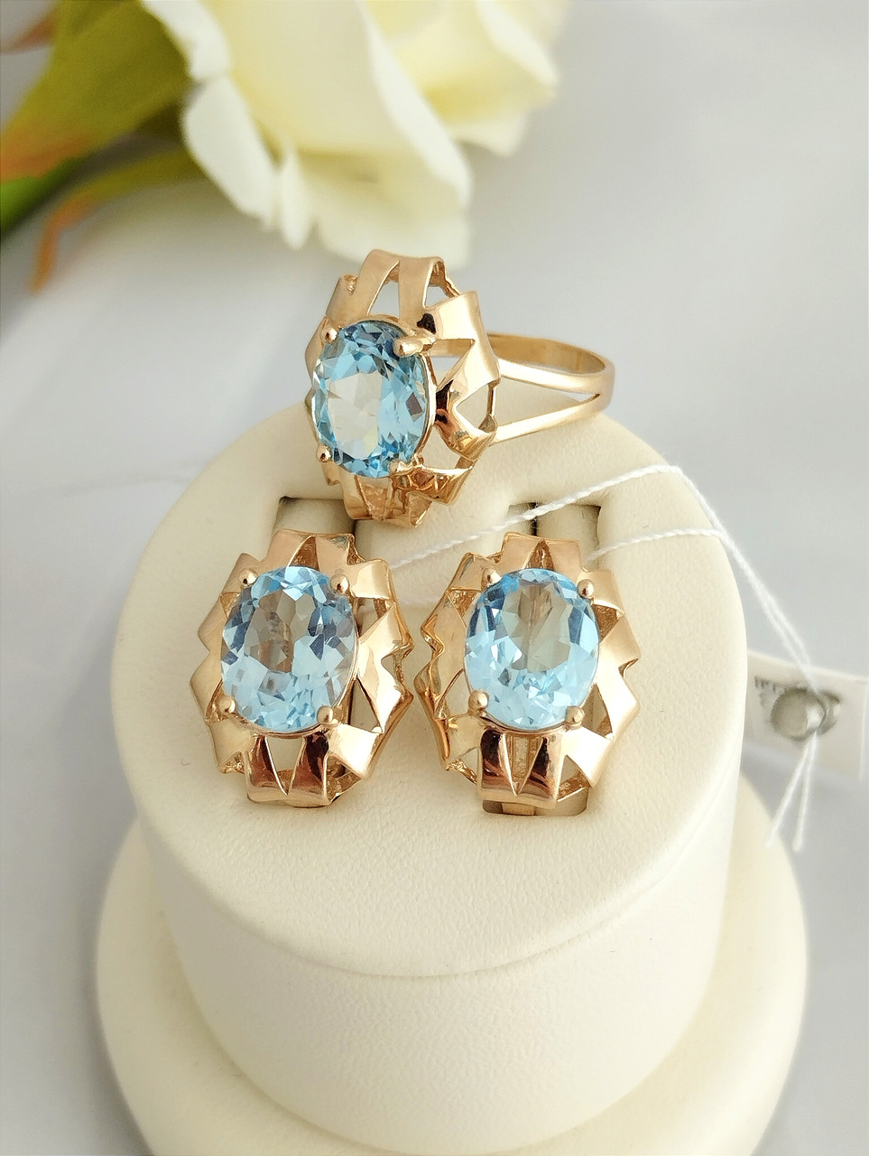 Золоті сережки з топазами - Зображення 5