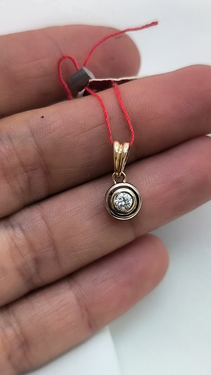 Золотий кулон із камінчиком - Зображення 3